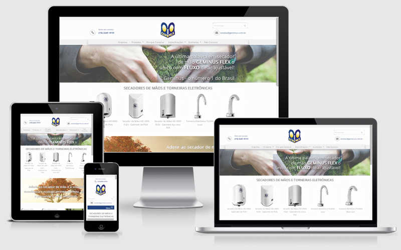 A Geminus � uma ind�stria de secadores de m�os que vende e distribui o produto para todo o pa�s. A empresa contou com o aux�lio da ag�ncia e o sistema DinamicSite para criar um cat�logo eletr�nico que mostra o seu portf�lio com informa��es detalhadas...